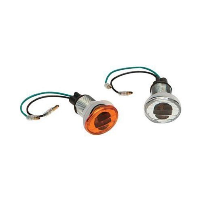 K&S Technologies 25-8280 Flush Mount Marker Lights - Flat Oval Mini/Amber Lens Single Filament