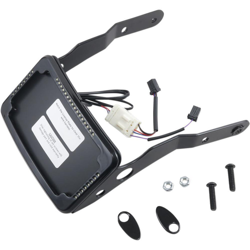 Cycle Visions CV-4654B Curved Slick Signal License Plate Frame and Mount - Black