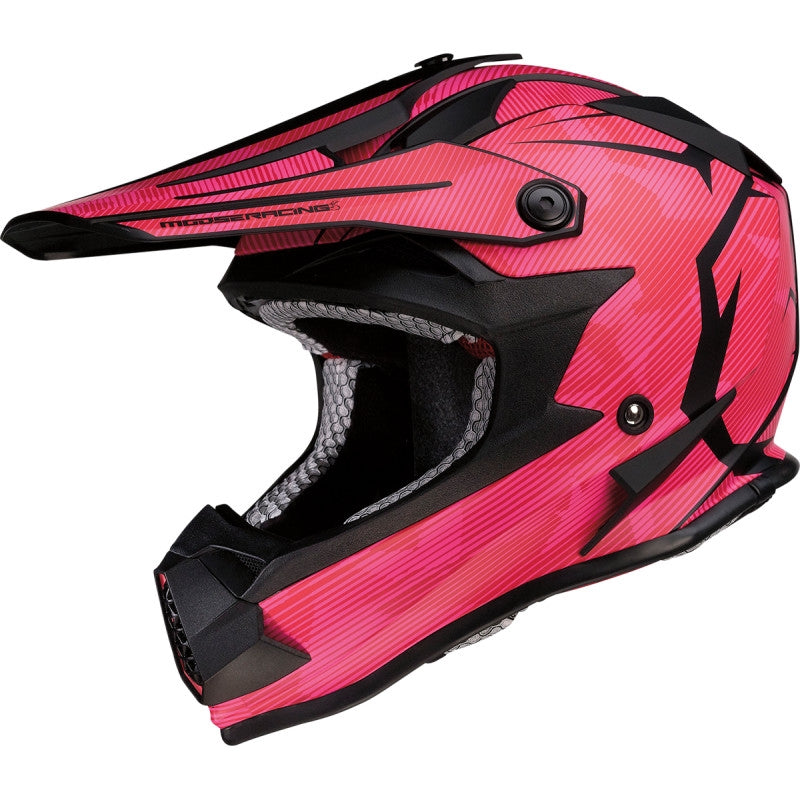 Moose Racing F.I. Agroid Camo Youth Helmet Pink/Red Pink