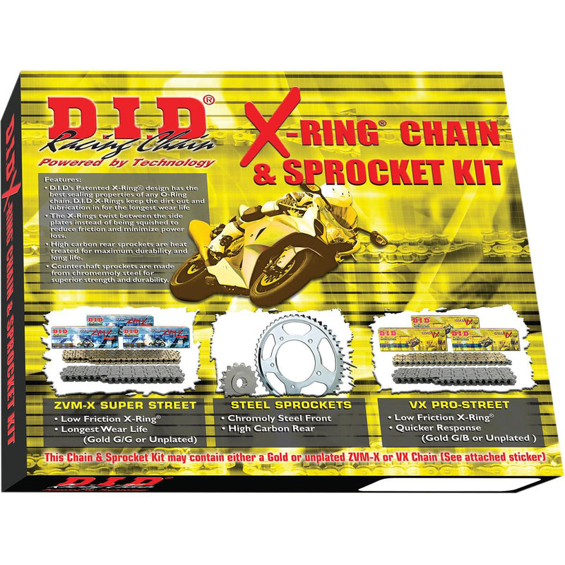 D.I.D DKY-007G X-Ring Chain and Sprocket Kit