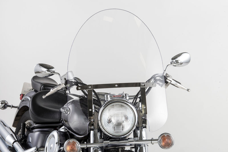 Slipstreamer 22in. Classic Windshield with Chrome Hardware - 22in. H x 23in. W - Clear Clear